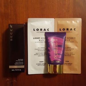 Brand new Face primer samples. Tarte, Becca, Lorac